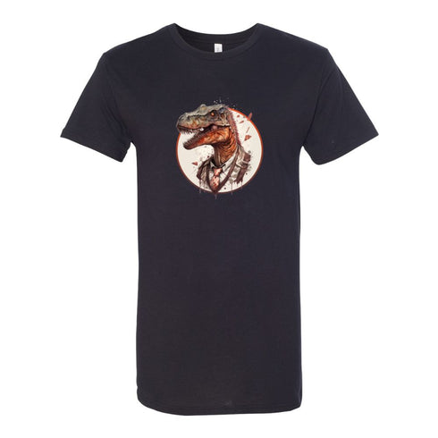 BELLA CANVAS MEN'S LONG BODY URBAN TEE 3006 Vintage Dinosaur Wearing Tie Cool Retro